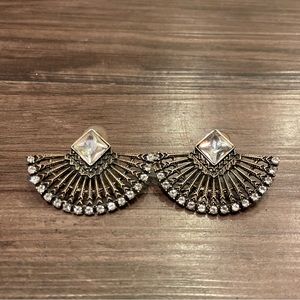 Gold and rhinestone earrings